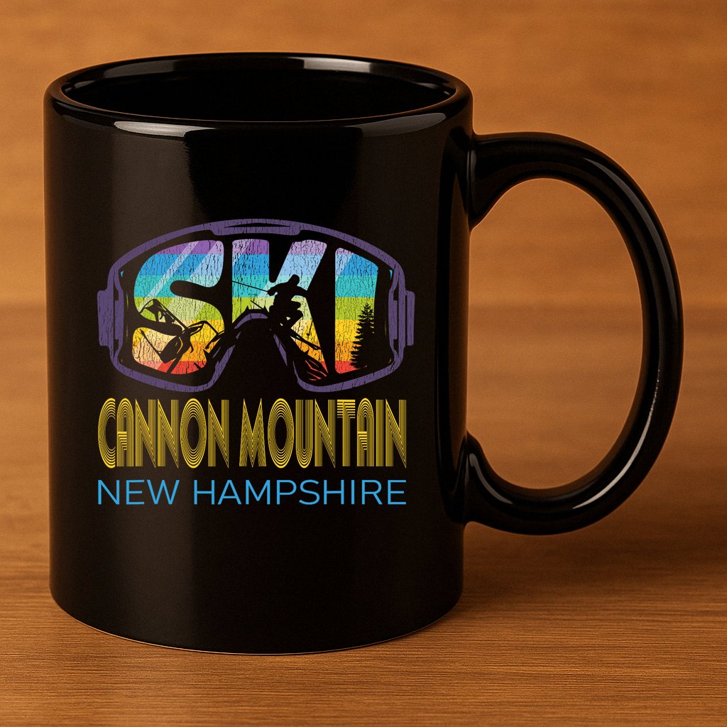 Ski Cannon Mountain New Hampshire Skiing Vacation 11oz C Handle Ceramic Mug