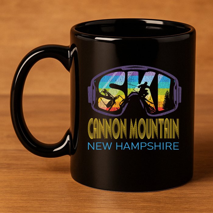 Ski Cannon Mountain New Hampshire Skiing Vacation 11oz C Handle Ceramic Mug