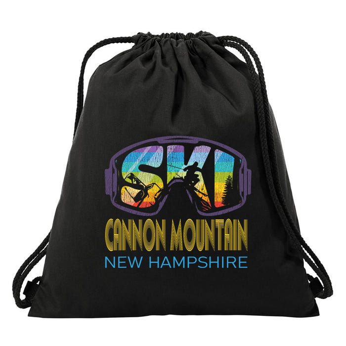 Ski Cannon Mountain New Hampshire Skiing Vacation Drawstring Bag