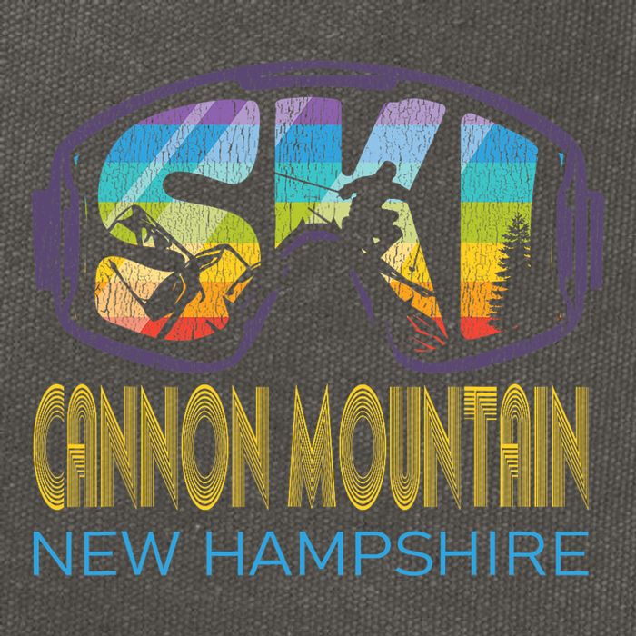 Ski Cannon Mountain New Hampshire Skiing Vacation Cotton Canvas Backpack