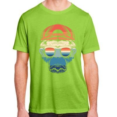 Simple Colorful Monkey With Glasses Funny Meme Cool Gift Adult ChromaSoft Performance T-Shirt