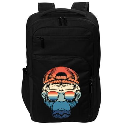 Simple Colorful Monkey With Glasses Funny Meme Cool Gift Impact Tech Backpack