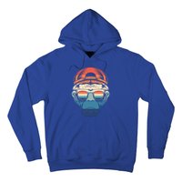 Simple Colorful Monkey With Glasses Funny Meme Cool Gift Hoodie