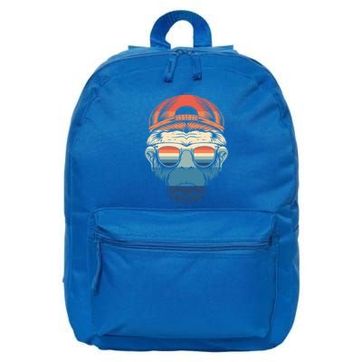 Simple Colorful Monkey With Glasses Funny Meme Cool Gift 16 in Basic Backpack