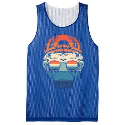 Simple Colorful Monkey With Glasses Funny Meme Cool Gift Mesh Reversible Basketball Jersey Tank