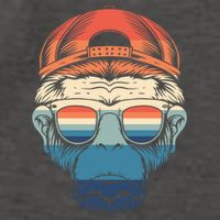 Simple Colorful Monkey With Glasses Funny Meme Cool Gift Vector Backpack