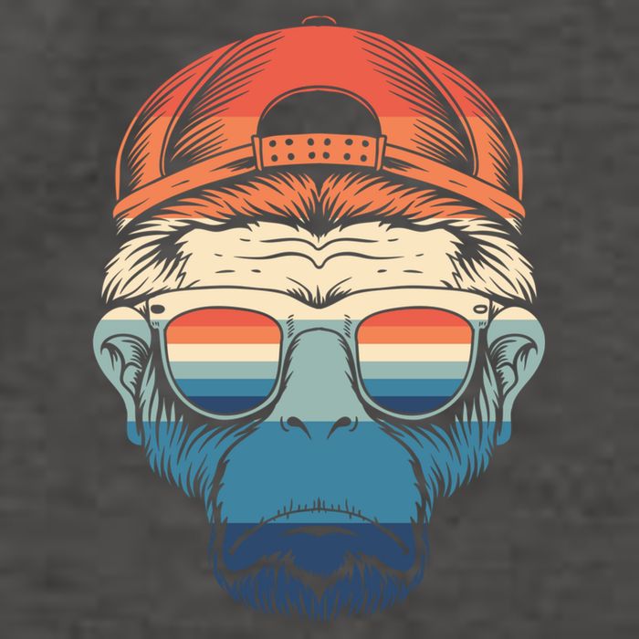 Simple Colorful Monkey With Glasses Funny Meme Cool Gift Vector Backpack