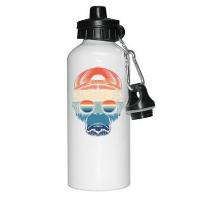 Simple Colorful Monkey With Glasses Funny Meme Cool Gift Aluminum Water Bottle