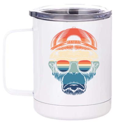 Simple Colorful Monkey With Glasses Funny Meme Cool Gift 12 oz Stainless Steel Tumbler Cup