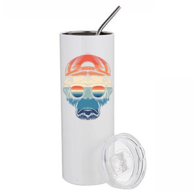 Simple Colorful Monkey With Glasses Funny Meme Cool Gift Stainless Steel Tumbler