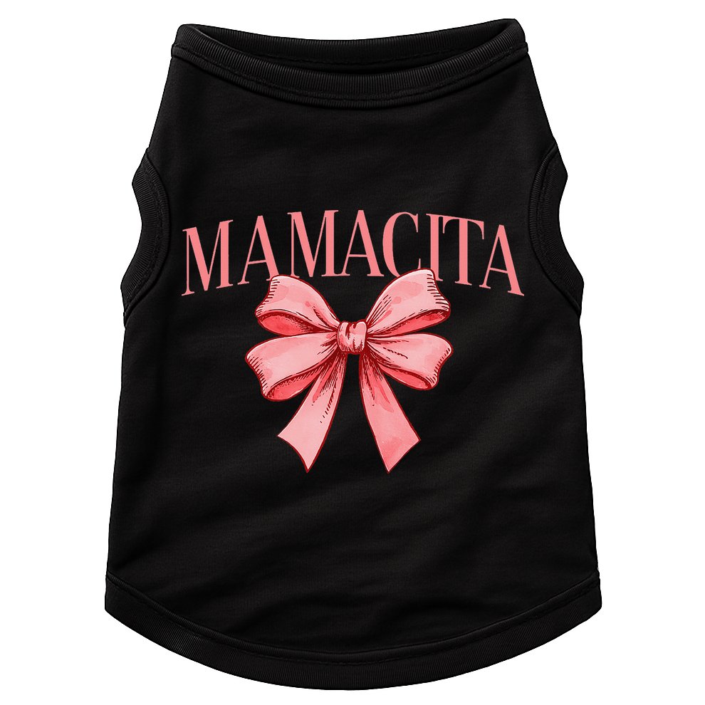 Spanish Compliment Mamacita Latino Hot Women Coquette Bow Doggie Tank