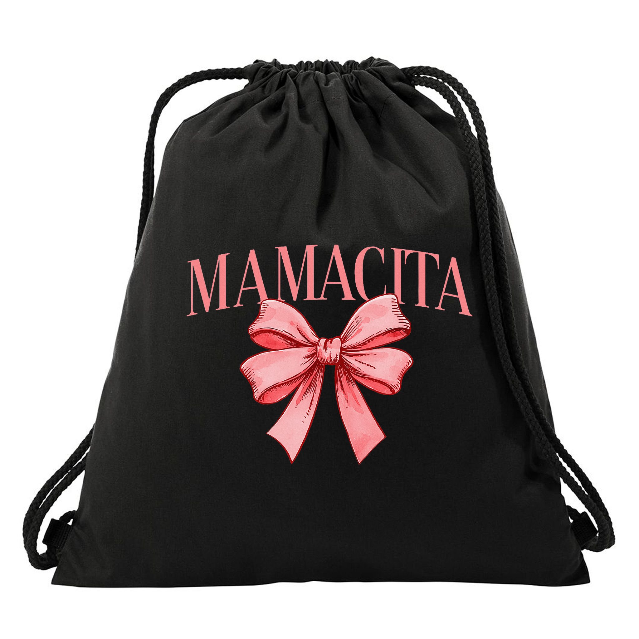Spanish Compliment Mamacita Latino Hot Women Coquette Bow Drawstring Bag