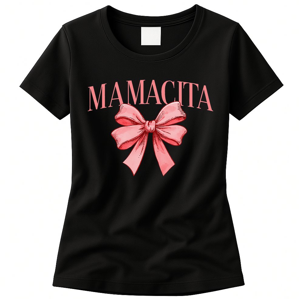 Spanish Compliment Mamacita Latino Hot Women Coquette Bow Womens T-Shirt