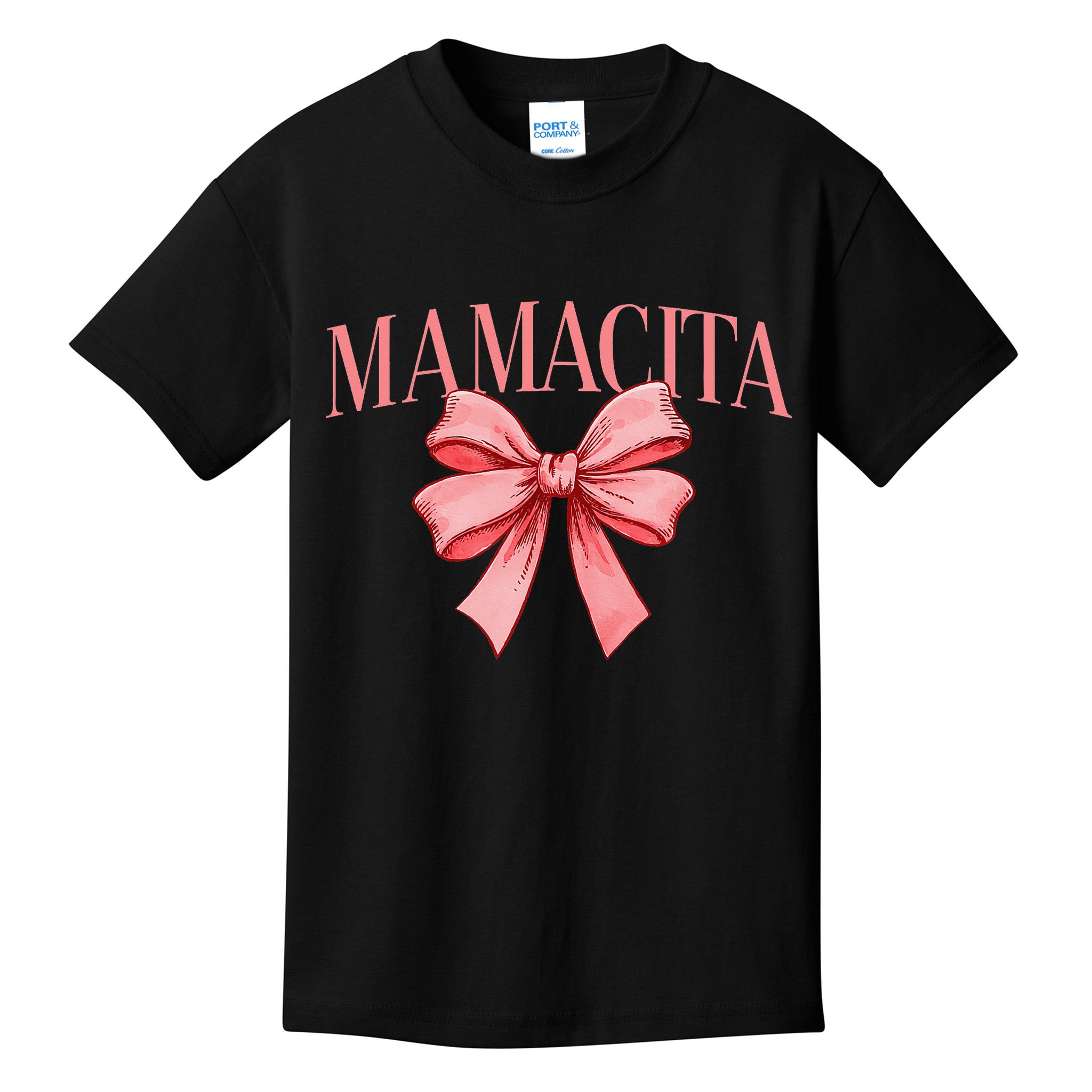Spanish Compliment Mamacita Latino Hot Women Coquette Bow Kids T-Shirt