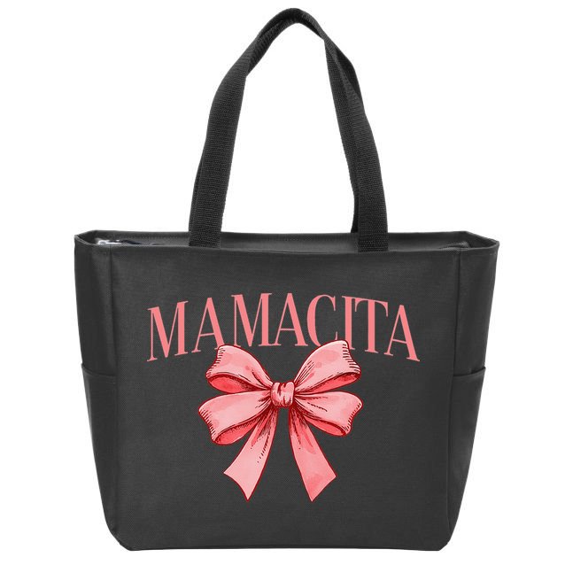 Spanish Compliment Mamacita Latino Hot Women Coquette Bow Zip Tote Bag