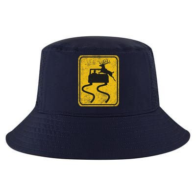 Swerving Car Meets Deer Crossing Vintage Cool Comfort Performance Bucket Hat