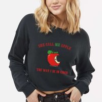 She Call Me Apple The Way I Be In Cider Cropped Pullover Crew