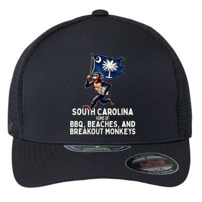 South Carolina Monkey Escape Funny Runaway Money Sc Flexfit Unipanel Trucker Cap
