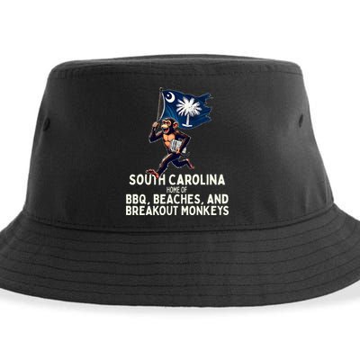South Carolina Monkey Escape Funny Runaway Money Sc Sustainable Bucket Hat