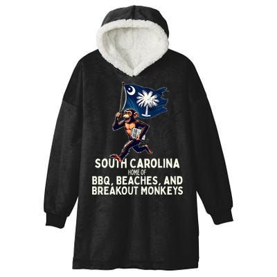 South Carolina Monkey Escape Funny Runaway Money Sc Hooded Wearable Blanket