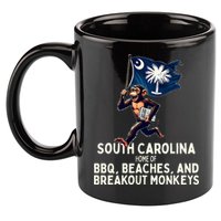 South Carolina Monkey Escape Funny Runaway Money Sc 11oz C Handle Ceramic Mug