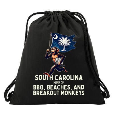 South Carolina Monkey Escape Funny Runaway Money Sc Drawstring Bag