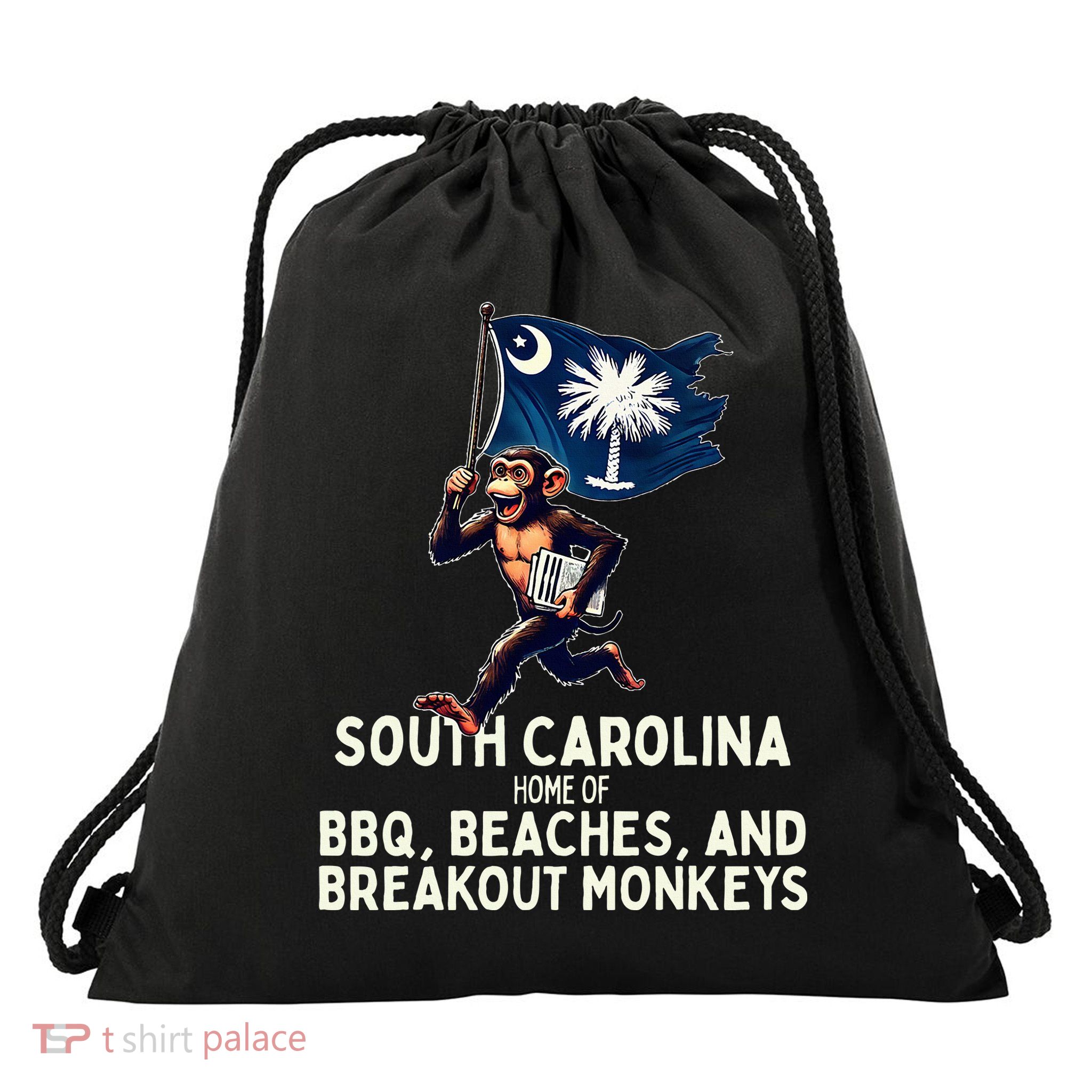 South Carolina Monkey Escape Funny Runaway Money Sc Drawstring Bag