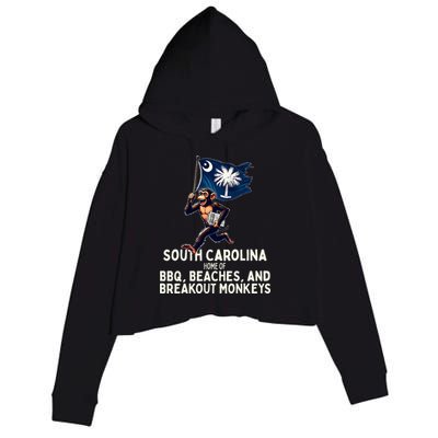 South Carolina Monkey Escape Funny Runaway Money Sc Crop Fleece Hoodie
