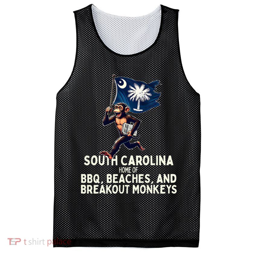 South Carolina Monkey Escape Funny Runaway Money Sc Mesh Reversible Basketball Jersey Tank