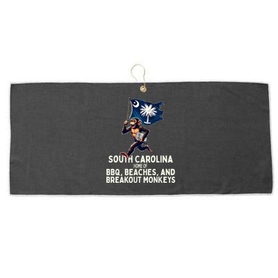 South Carolina Monkey Escape Funny Runaway Money Sc Large Microfiber Waffle Golf Towel