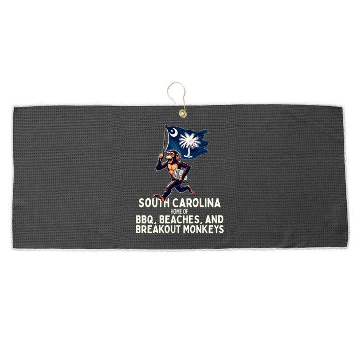 South Carolina Monkey Escape Funny Runaway Money Sc Large Microfiber Waffle Golf Towel