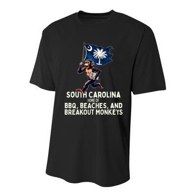 South Carolina Monkey Escape Funny Runaway Money Sc Youth Performance Sprint T-Shirt