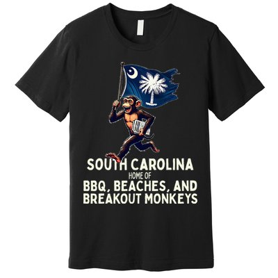 South Carolina Monkey Escape Funny Runaway Money Sc Premium T-Shirt
