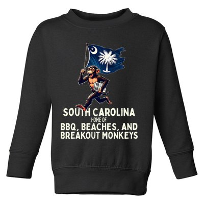 South Carolina Monkey Escape Funny Runaway Money Sc Toddler Sweatshirt