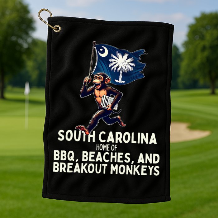 South Carolina Monkey Escape Funny Runaway Money Sc Golf Towel