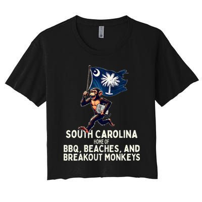South Carolina Monkey Escape Funny Runaway Money Sc Crop Top