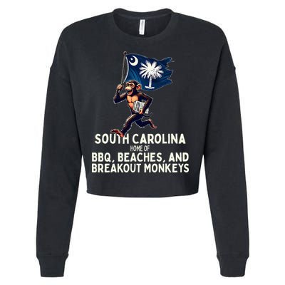 South Carolina Monkey Escape Funny Runaway Money Sc Cropped Pullover Crew