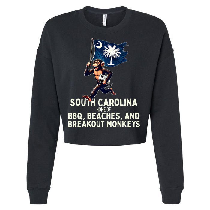 South Carolina Monkey Escape Funny Runaway Money Sc Cropped Pullover Crew