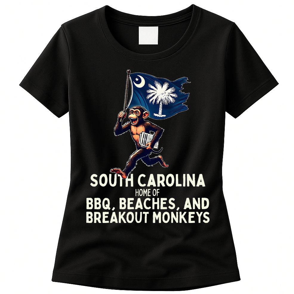 South Carolina Monkey Escape Funny Runaway Money Sc Womens T-Shirt