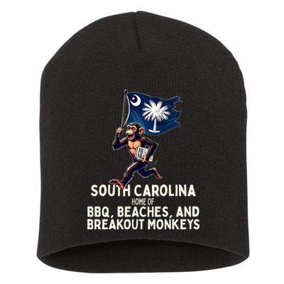South Carolina Monkey Escape Funny Runaway Money Sc Short Acrylic Beanie