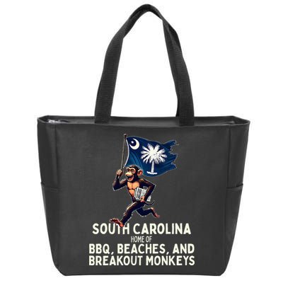 South Carolina Monkey Escape Funny Runaway Money Sc Zip Tote Bag