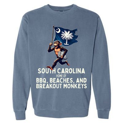 South Carolina Monkey Escape Funny Runaway Money Sc Garment-Dyed Sweatshirt