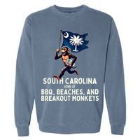 South Carolina Monkey Escape Funny Runaway Money Sc Garment-Dyed Sweatshirt