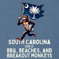 South Carolina Monkey Escape Funny Runaway Money Sc Garment-Dyed Sweatshirt