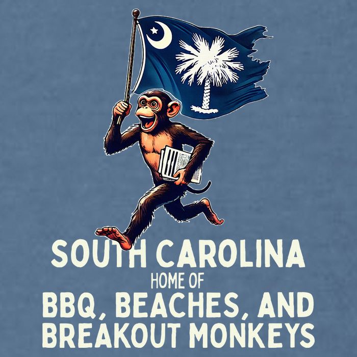 South Carolina Monkey Escape Funny Runaway Money Sc Garment-Dyed Sweatshirt