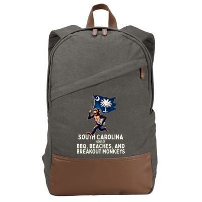 South Carolina Monkey Escape Funny Runaway Money Sc Cotton Canvas Backpack
