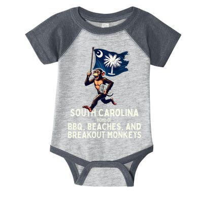 South Carolina Monkey Escape Funny Runaway Money Sc Infant Baby Jersey Bodysuit
