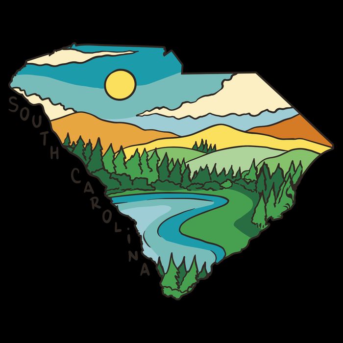 South Carolina Map Flatbill Hat