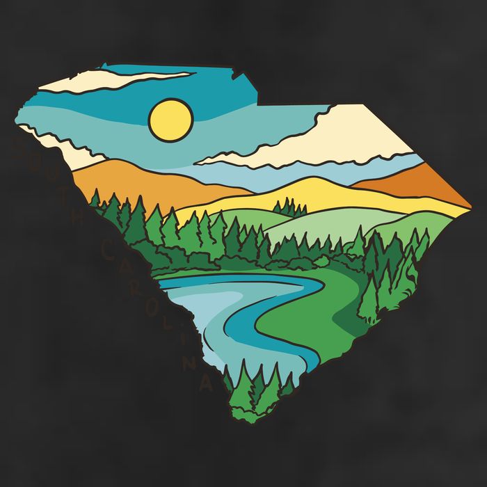 South Carolina Map Golf Towel