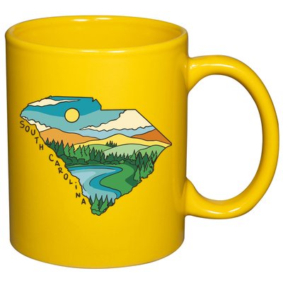 South Carolina Map 11oz C Handle Ceramic Mug